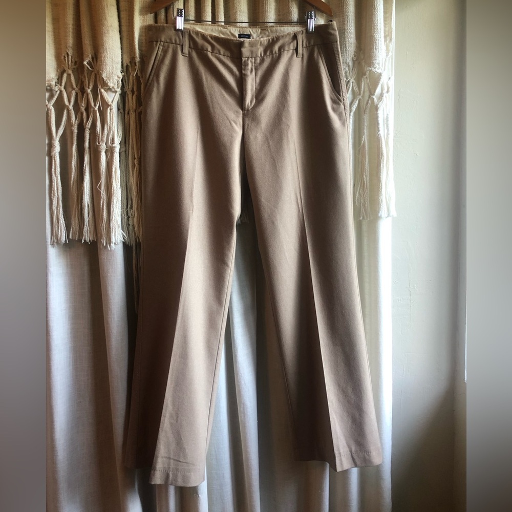 Gap stretch camel, wool pleated pants, 14 T